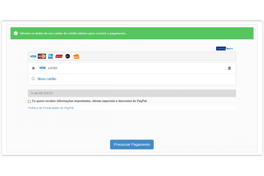 Módulo de Pagamento Paypal Plus Transparente para Lojas Prestashop